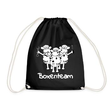boxenteam_text_w_3f - Drawstring Bag - black - Front