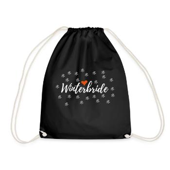 Winter wedding bridal bachelor party JGA - Drawstring Bag - black - Front