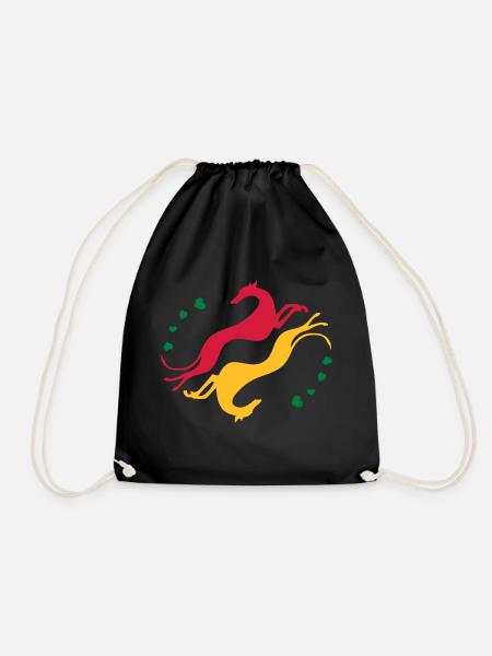Greyhounds tumble - Drawstring Bag - black