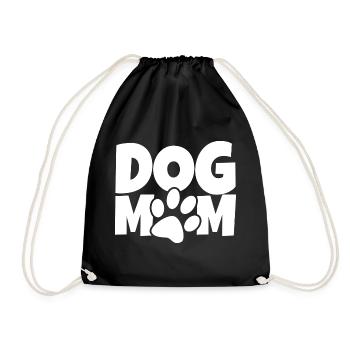 Dog Mom Dog Mom Dog Paw Gift - Drawstring Bag - black - Front
