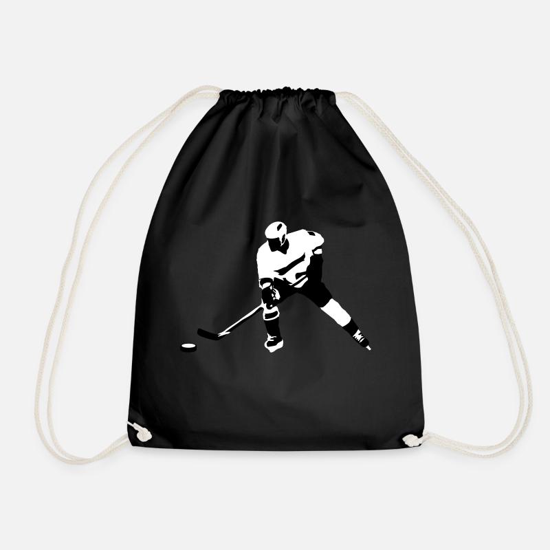Eishockey, Eishockeyspieler, Ice hockey - Turnbeutel - Schwarz
