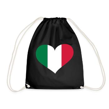 Italien Herz; Heart Italia - Sac de sport léger - noir - Devant