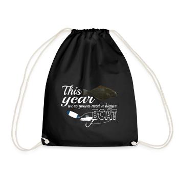 Halibut anglers in Norway/Iceland bigger boat - Drawstring Bag - black - Front