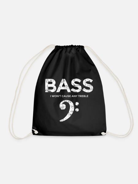 BASS I wont cause any treble (Vintage/Weiß) - Turnbeutel - Schwarz