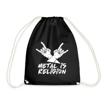Heavy Metal Saying Metal Is Religion Headbanger - Drawstring Bag - black - Front