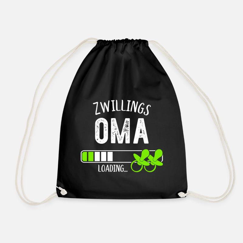 Zwillingsoma Loading Oma Großmutter Zwillinge - Turnbeutel - Schwarz