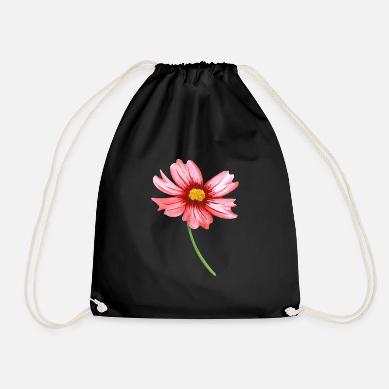 Blume - Turnbeutel - Schwarz