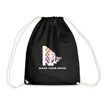 Chess Chess Pieces Chessboard Make your Move - Drawstring Bag - black - Front
