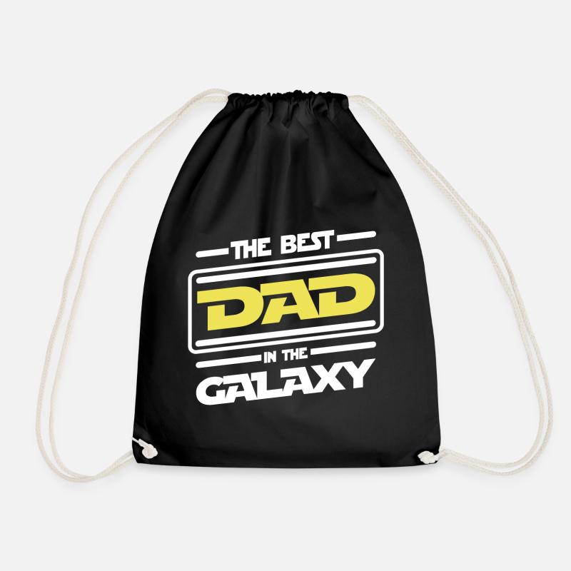 The best Dad in the galaxy - Parody humor - Drawstring Bag - black