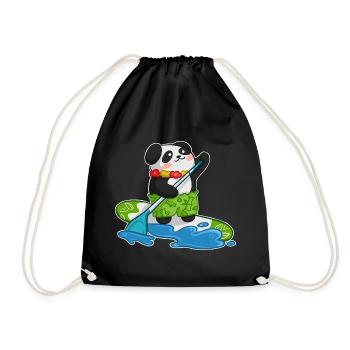 Stand Up Paddling Stand up Paddler Panda - Turnbeutel - Schwarz - Vorne