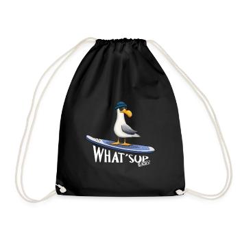 WHAT SUP Beaches Mer du Nord Mer Baltique Surfer Mouette - Sac de sport léger - noir - Devant