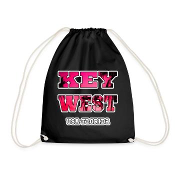 Key West Florida Palmen Urlaub souvenir Erinnerung - Turnbeutel - Schwarz - Vorne