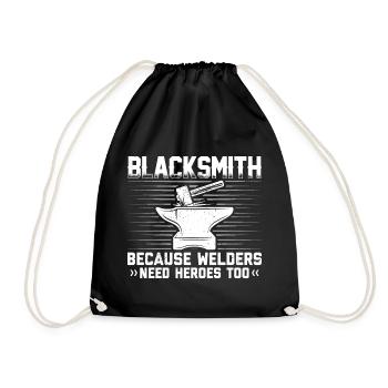 Blacksmith Metalsmith Anvil Forging Gifts - Drawstring Bag - black - Front