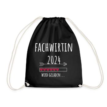 Fachwirtin 2024 wird geladen Fachwirt Abschluss - Turnbeutel - Schwarz - Vorne