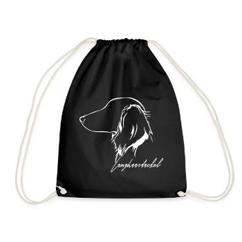 LANGHAARDACKEL Profil Hunde Hund Wilsigns - Turnbeutel - Schwarz - Vorne