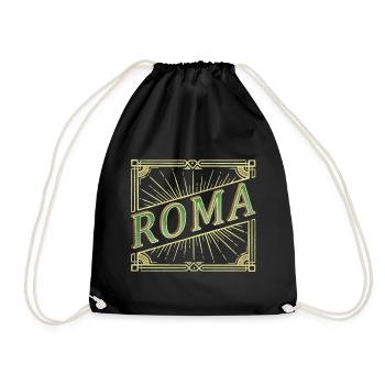 Rom Roma Italien Stadt Schrift Vintage Retro Antik - Turnbeutel - Schwarz - Vorne