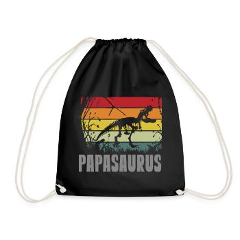 Papasaurus Papa Dinosaure Fête des Pères Journée des Hommes - Sac de sport léger - noir - Devant