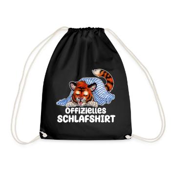 Niedlicher Tiger Geschenk Schlafen Schlafshirt - Turnbeutel - Schwarz - Vorne