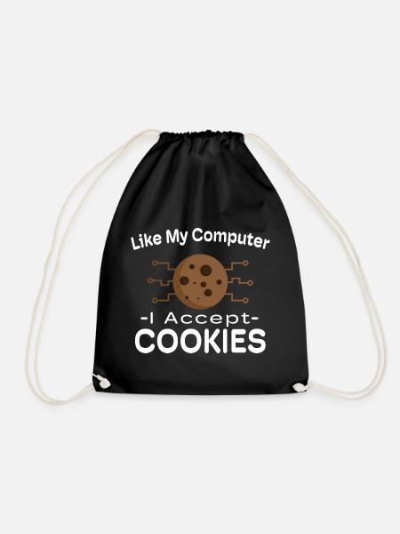 Ich akzeptiere Cookies Tech-Meme - Turnbeutel - Schwarz