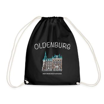Oldenburg, Historic Town Hall, Lower Saxony - Drawstring Bag - black - Front