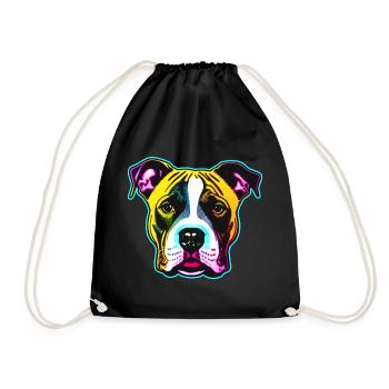 Portrait de chien mignon en couleur - Sac de sport léger - noir - Devant