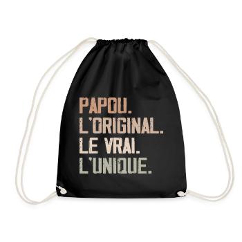 Papou L'original Le Vrai L'unique Cadeau Rétro - Sac de sport léger - noir - Devant