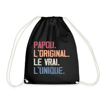 Papou L'original Le Vrai L'unique Cadeau Rétro - Sac de sport léger - noir - Devant