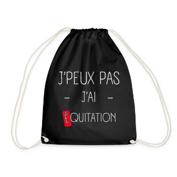 J'peux pas j'ai équitation - Sac de sport léger - noir - Devant