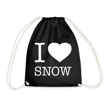 I LOVE SNOW - Turnbeutel - Schwarz - Vorne
