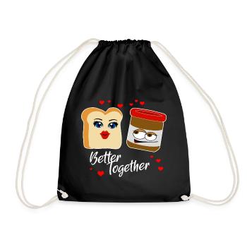 Toast und Schokocreme - Better together - Liebe - Turnbeutel - Schwarz - Vorne