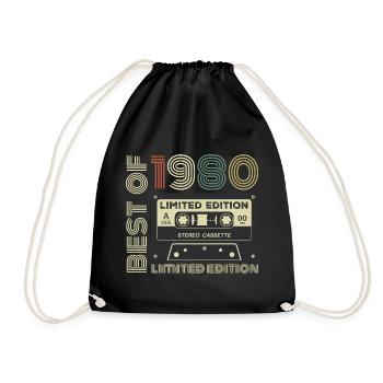 Millésime 1980 - cadeau d’anniversaire rétro 1980 - Sac de sport léger - noir - Devant