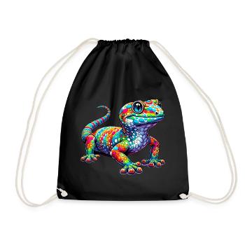 Gecko - Drawstring Bag - black - Front