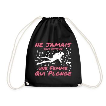 Ne Jamais Sous Estimer Une Femme Qui Plonge - Sac de sport léger - noir - Devant
