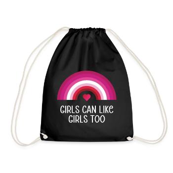 Mois de la fierté LGBT - Les filles peuvent aussi aimer les filles - Sac de sport léger - noir - Devant