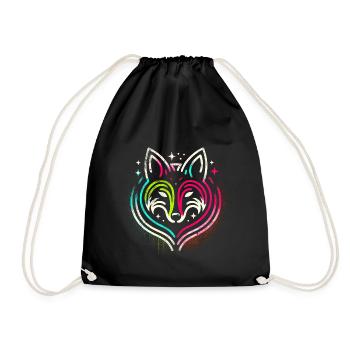 Renard néon - Sac de sport léger - noir - Devant