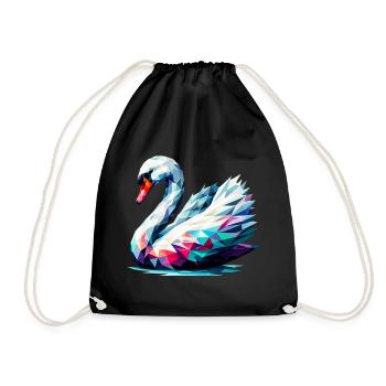 Cygne polygonal - Sac de sport léger - noir - Devant