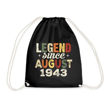 August 1943 Anniversary August 1943 - August 1943 - Drawstring Bag - black - Front