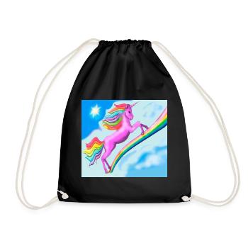 Licorne et arc-en-ciel - Sac de sport léger - noir - Devant