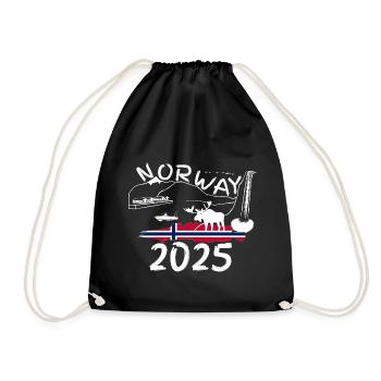 Norway 2025 Ling with Mountains and Moose Fishing - Drawstring Bag - black - Front