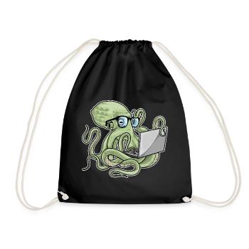 Octopus Laptop - Drawstring Bag - black - Front