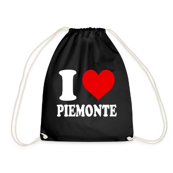 J’aime Région du Piémont Italie Ville Coeur Drôle - Sac de sport léger - noir - Devant
