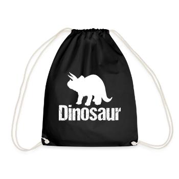 Dinosaur Triceratops - Dino - Drawstring Bag - black - Front