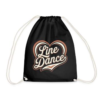 Lettrage de danse en ligne en forme de cœur - Sac de sport léger - noir - Devant