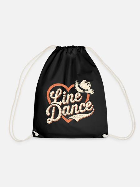 Herz und Cowboy Hut Design Linedance - Turnbeutel - Schwarz