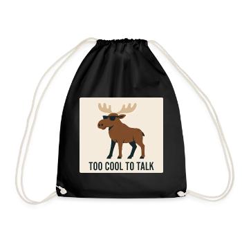 Cooler Elch mit Sonnenbrille und Text - Turnbeutel - Schwarz - Vorne