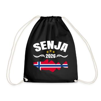 Senja Angeltour Norwegen 2026 - Turnbeutel - Schwarz - Vorne