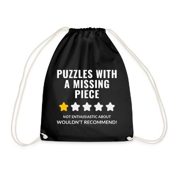 Puzzle Quote Design - Drawstring Bag - black - Front