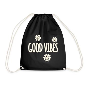 Les fleurs symbolisent le design des vibrations positives - Sac de sport léger - noir - Devant