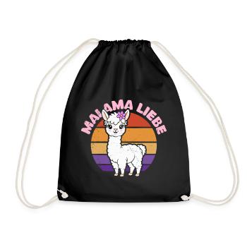 Soon to be Mom MALAMA LOVE Retro Funny - Drawstring Bag - black - Front