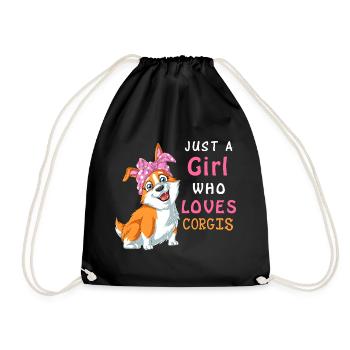 Just A Girl Who Loves Corgis Shirt - Drawstring Bag - black - Front